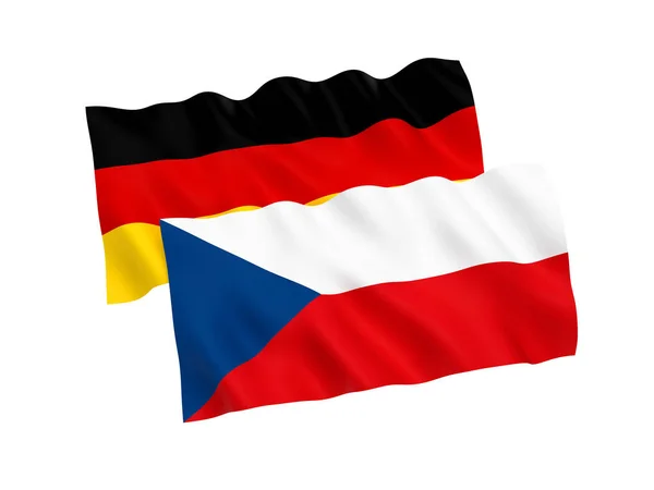 Tysklands och Tjeckiens flaggor på vit bakgrund — Stockfoto