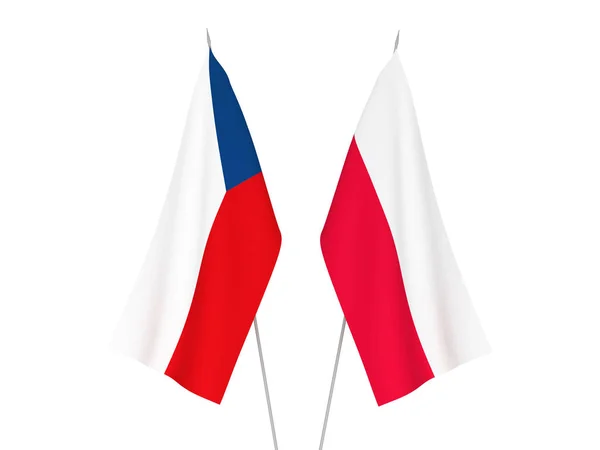 Banderas de República Checa y Polonia — Foto de Stock