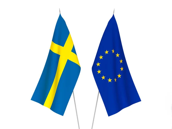 European Union and Sweden flags