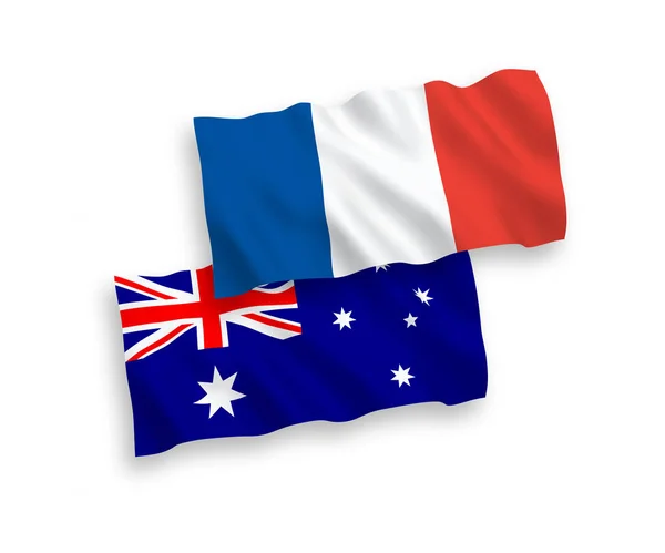 Vlajky Francie a Austrálie na bílém pozadí — Stockový vektor