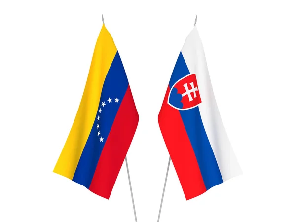 Banderas de Eslovaquia y Venezuela — Foto de Stock