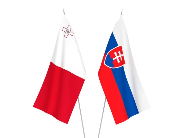 Словаччина та Мальта прапори — стокове фото