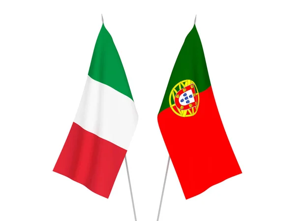 Italy and Portugal flags — Stock Photo, Image
