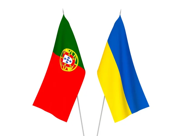 Drapeaux Ukraine et Portugal — Photo