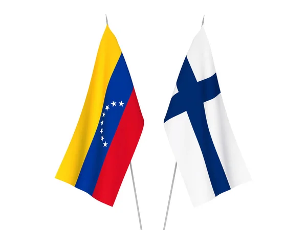 Σημαίες της Φινλανδίας και της Βενεζουέλας — Φωτογραφία Αρχείου
