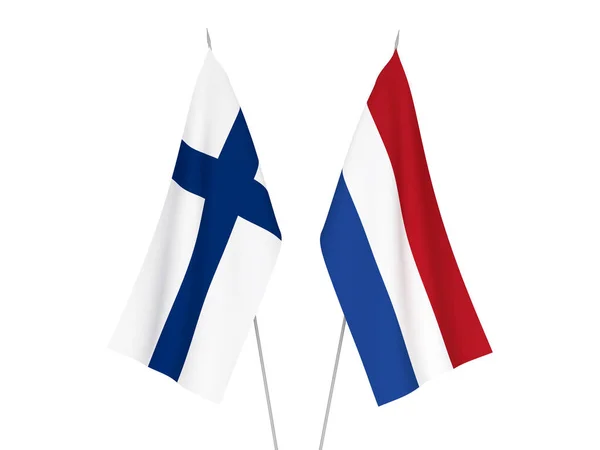 Paesi Bassi e Finlandia bandiere — Foto Stock