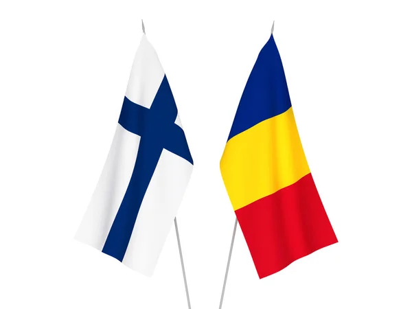 Прапори Румунії та Фінляндії — стокове фото