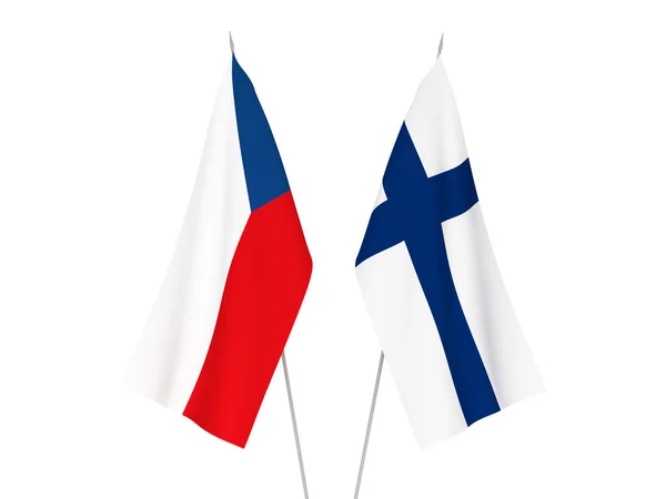 Finland en Tsjechische Republiek vlaggen — Stockfoto