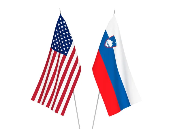 Америка і Словенія прапори — стокове фото