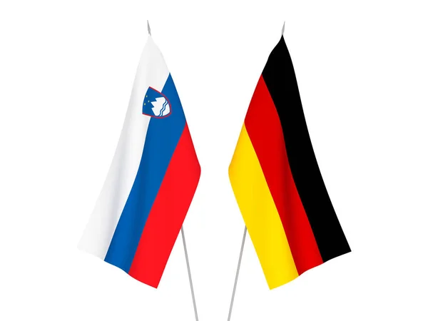 Almanya ve Slovenya bayrakları — Stok fotoğraf
