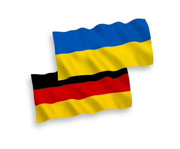Прапори України та Німеччини на білому фоні — стоковий вектор