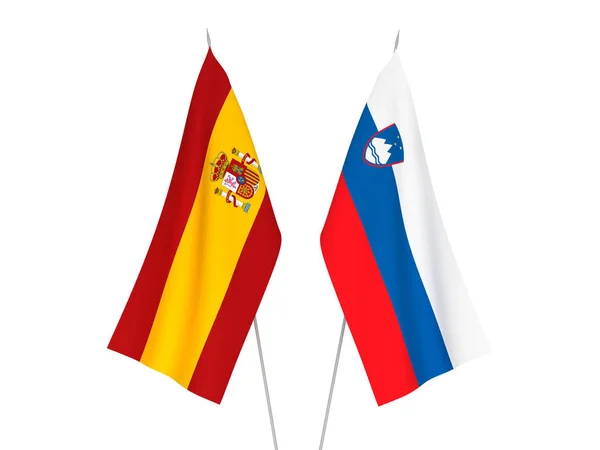 Bandiere Slovenia e Spagna — Foto Stock