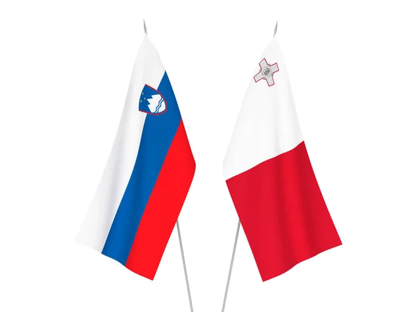 Прапори Мальти і Словенії — стокове фото