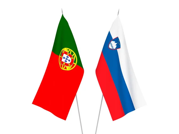 ポルトガルとスロベニアの国旗 — ストック写真