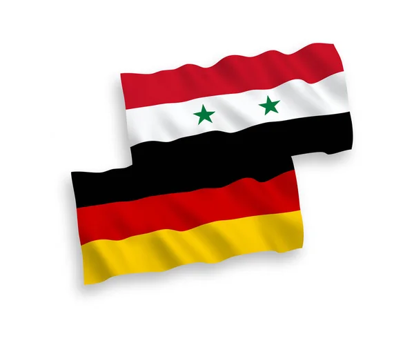 Flags of Syria and Germany on a white background — Stock Vector