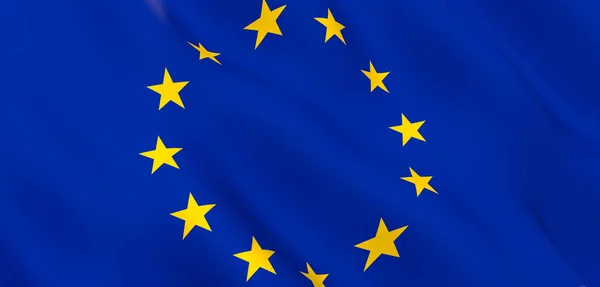 Nationale stof Wave close-up vlag van de Europese Unie — Stockfoto