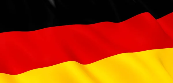 Bandeira de Closeup de onda de tecido nacional da Alemanha — Fotografia de Stock