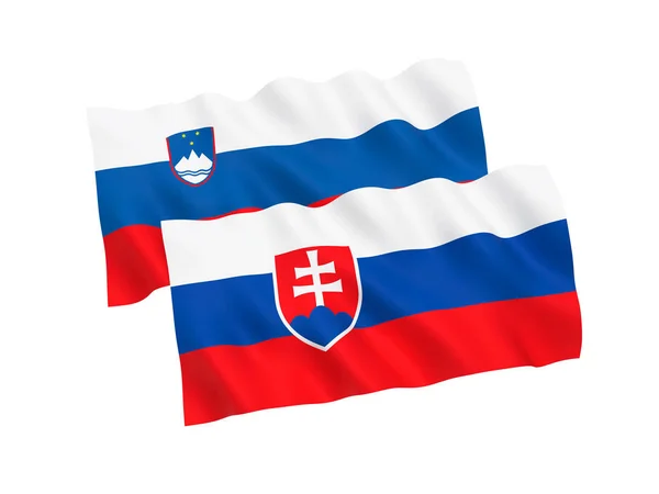 Flags of Slovakia and Slovenia on a white background — Stock Photo, Image