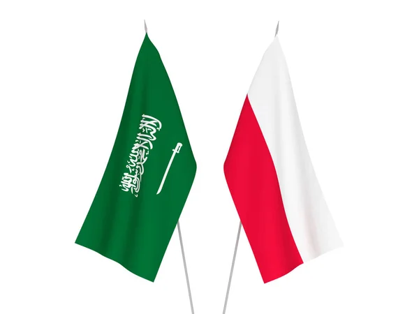 Bandeiras da Arábia Saudita e da Polónia — Fotografia de Stock