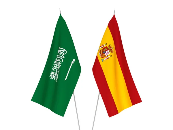 Spain and Saudi Arabia flags — Stock Photo, Image