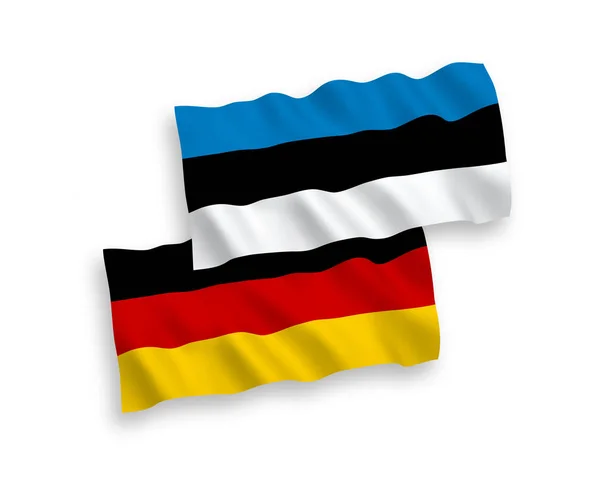 Flaggor i Estland och Tyskland på en vit bakgrund — Stock vektor