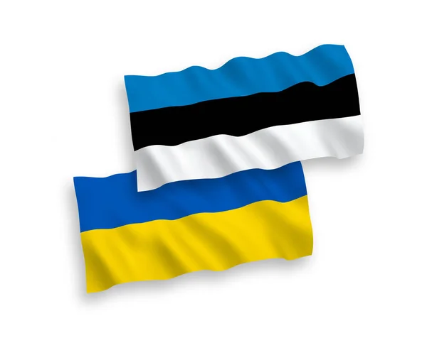흰색 바탕에 에스토니아와 우크라이나의 깃발 — 스톡 벡터