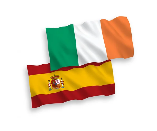 Flags of Ireland and Spain on a white background — Stock Vector