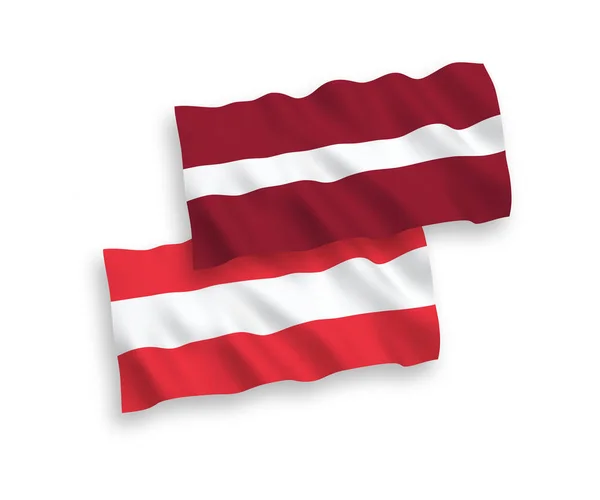 Флаги Латвии и Австрии на белом фоне — стоковый вектор