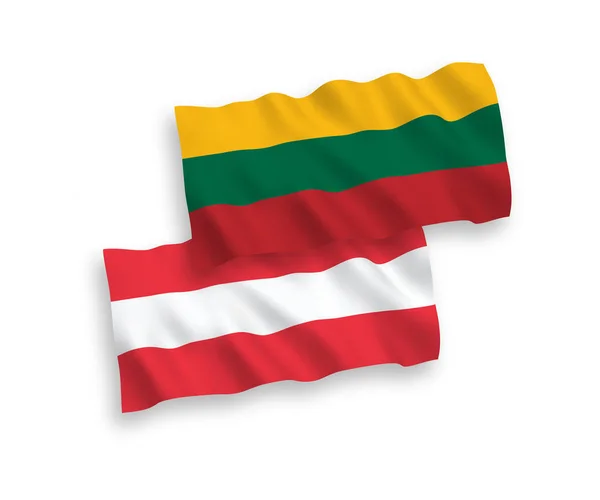 Flags of Lithuania and Austria on a white background — Stock Vector