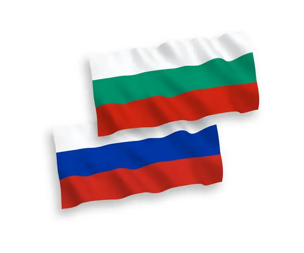 Flagi Polska i Rosja na białym tle — Wektor stockowy