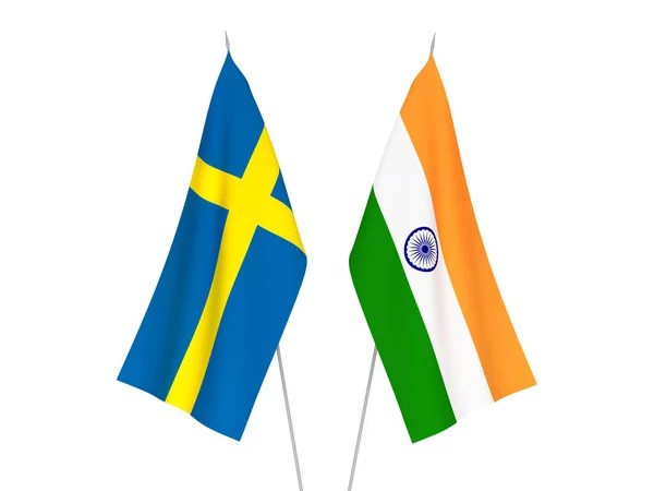 India and Sweden flags — Stock Photo, Image