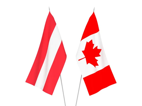 Kanada a Rakousko vlajky — Stock fotografie