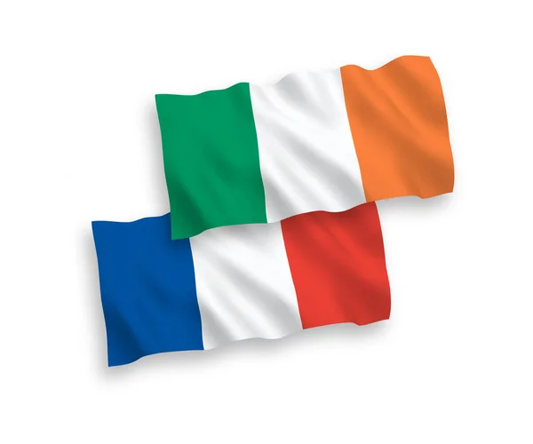 Flags of France and Ireland on a white background — Stock Vector