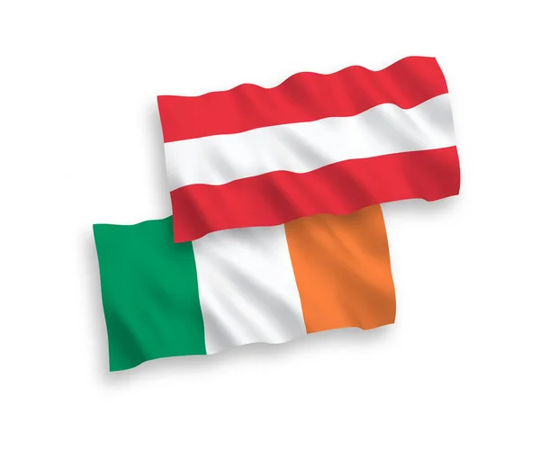 Flags of Austria and Ireland on a white background — Stock Vector