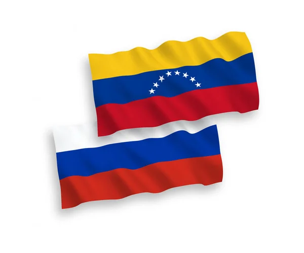 Flagi Wenezueli i Rosji na białym tle — Wektor stockowy