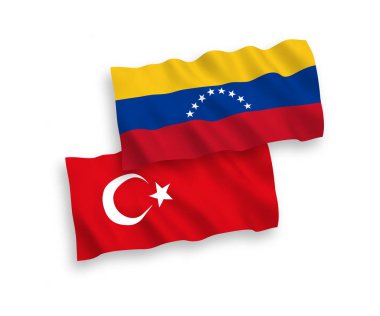 Beyaz bir arka planda, Türkiye ve Venezuella bayrakları