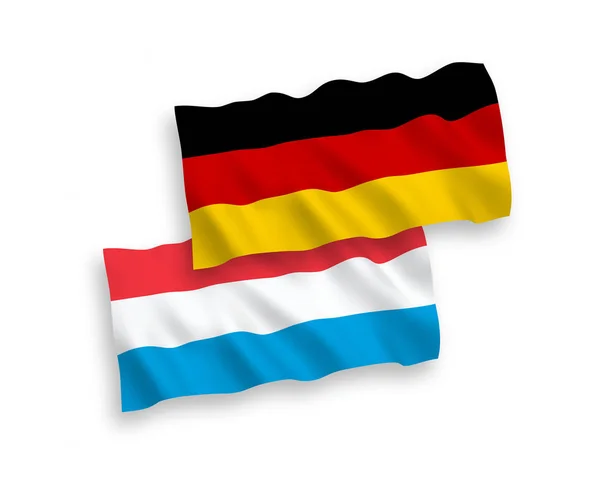 Vlajky Lucemburska a Německa na bílém pozadí — Stockový vektor