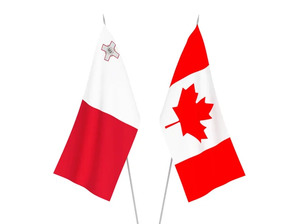 Canada and Malta flags — Stock Photo, Image