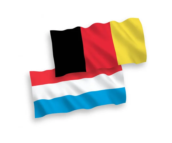 Flagi, Belgii i Luksemburga, na białym tle — Wektor stockowy