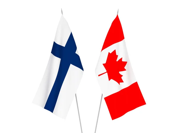 Drapeaux Canada et Finlande — Photo