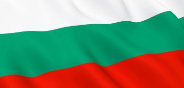 Bulgaristan Ulusal kumaş dalga çekim bayrağı