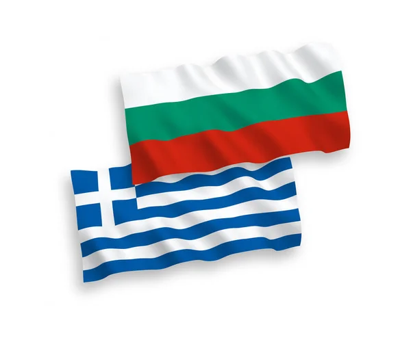 白い背景にギリシアとブルガリアの国旗 — ストックベクタ