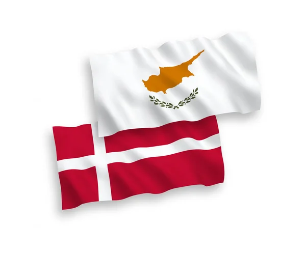 Σημαίες της Δανίας και της Κύπρου σε λευκό φόντο — Διανυσματικό Αρχείο