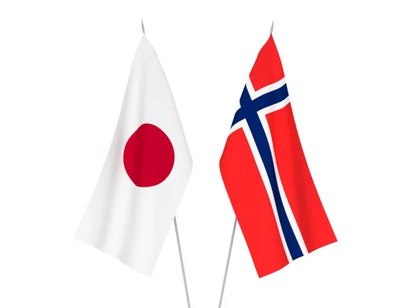 Норвегія і Японія прапори — стокове фото