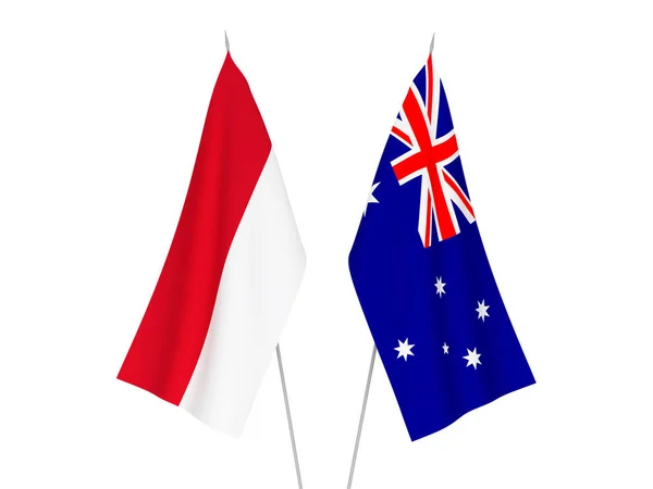 Avustralya ve Endonezya bayrakları — Stok fotoğraf