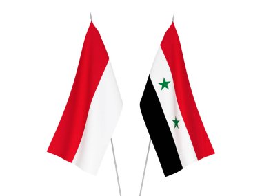 Endonezya ve Suriye bayrakları