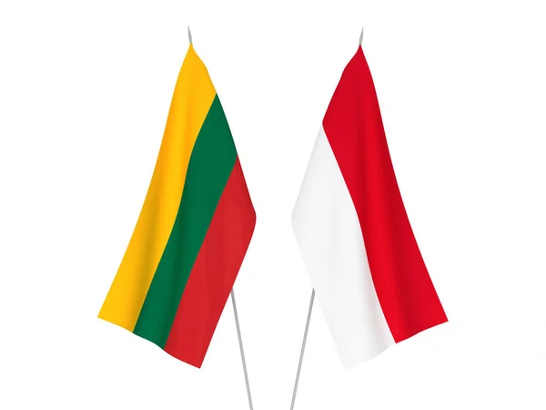 Litvanya ve Endonezya bayrakları — Stok fotoğraf