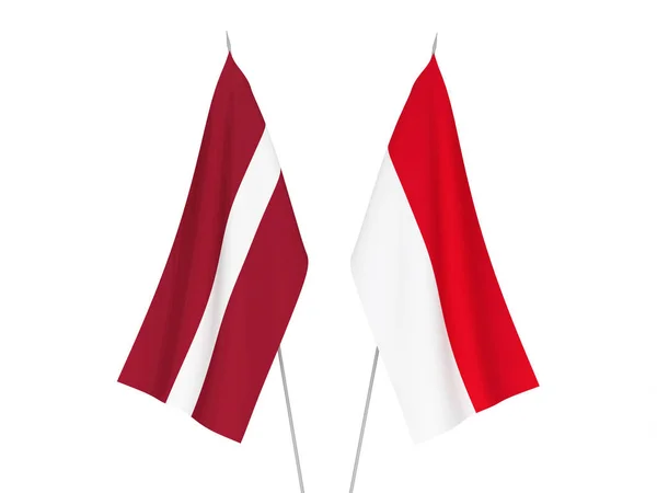 Latvia and Indonesia flags