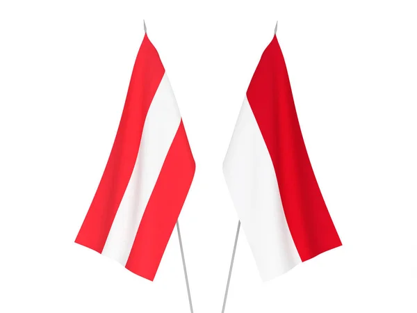 Endonezya ve Avusturya bayrakları — Stok fotoğraf