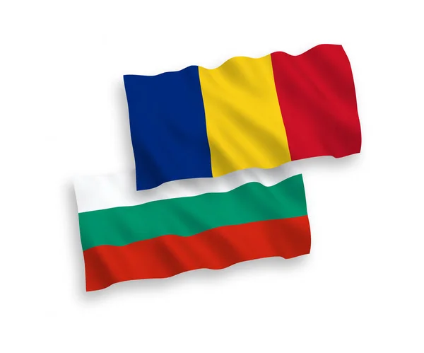 Флаги Румынии и Болгарии на белом фоне — стоковый вектор
